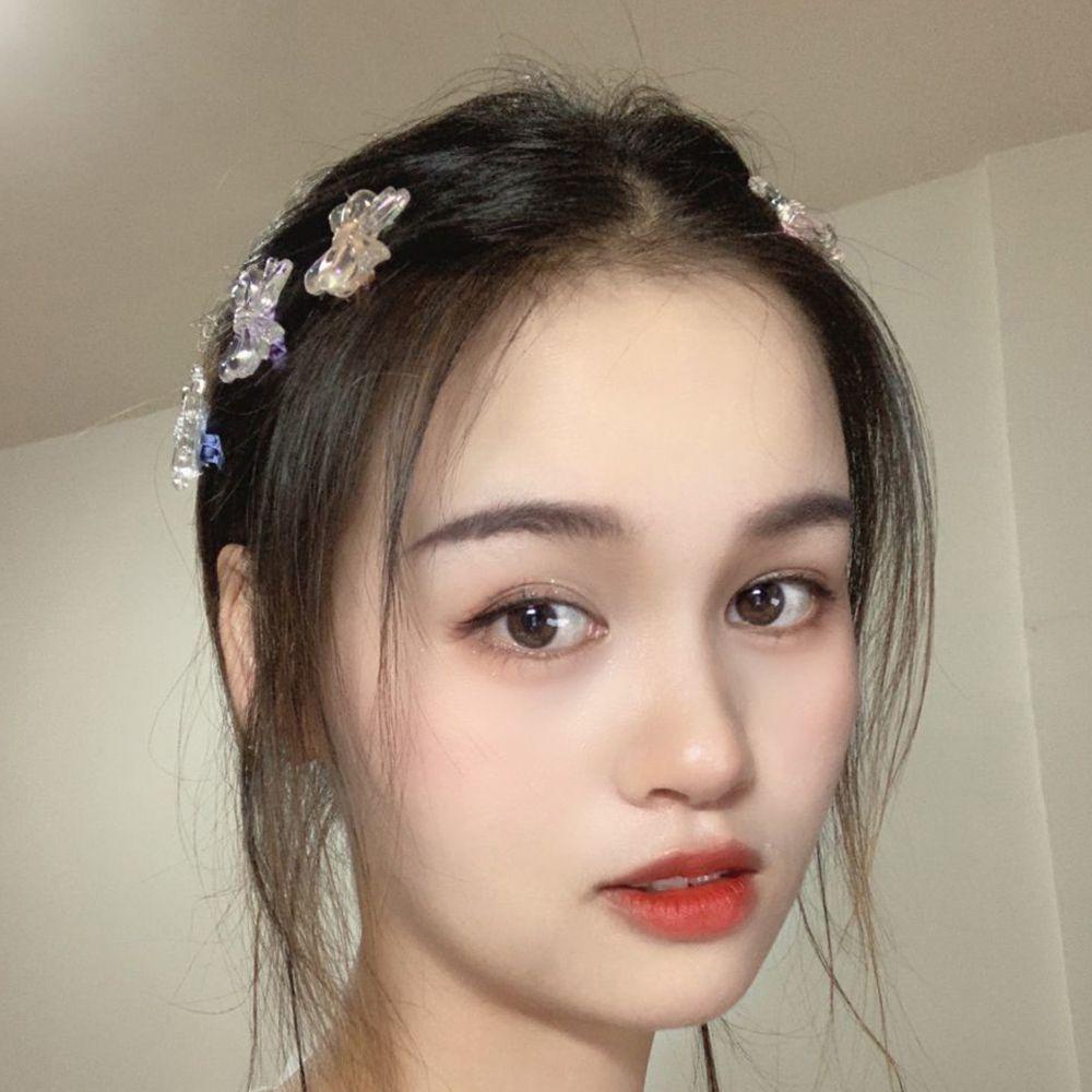 Kẹp Tóc Trong Suốt Thắt Nơ Họa Tiết Hình Học Phong Cách Hàn Quốc Thời Trang Cho Bé Gái