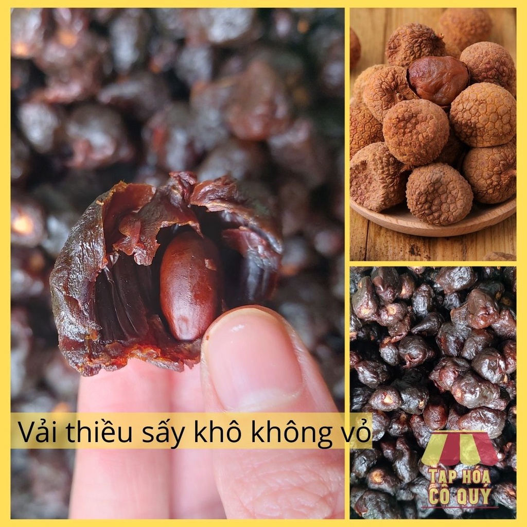 0.5kg vải thiều sấy khô không vỏ, vải sấy dẻo bóc vỏ sẵn, loại siêu thơm và ngọt - Tạp hóa cô Quý (M54)