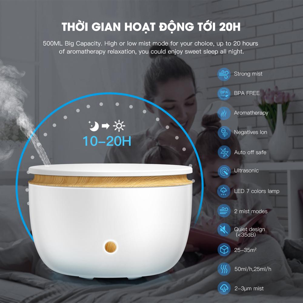 Máy xông tinh dầu cao cấp Kobi KB-28K giúp mang hương thơm lan tỏa khắp không gian, làm mới bầu không khí, giảm stress