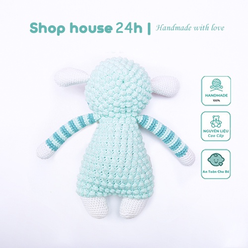 Thú bông móc len cao cấp cho bé - Gấu bông cute Cừu lalylala quà tặng đồ chơi handmade nhồi bông