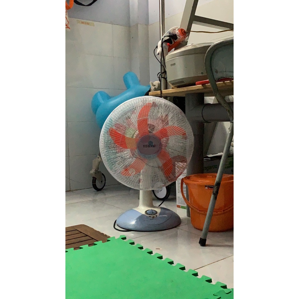 Lưới bọc quạt máy dày dặn SIZE TO an toàn cho bé