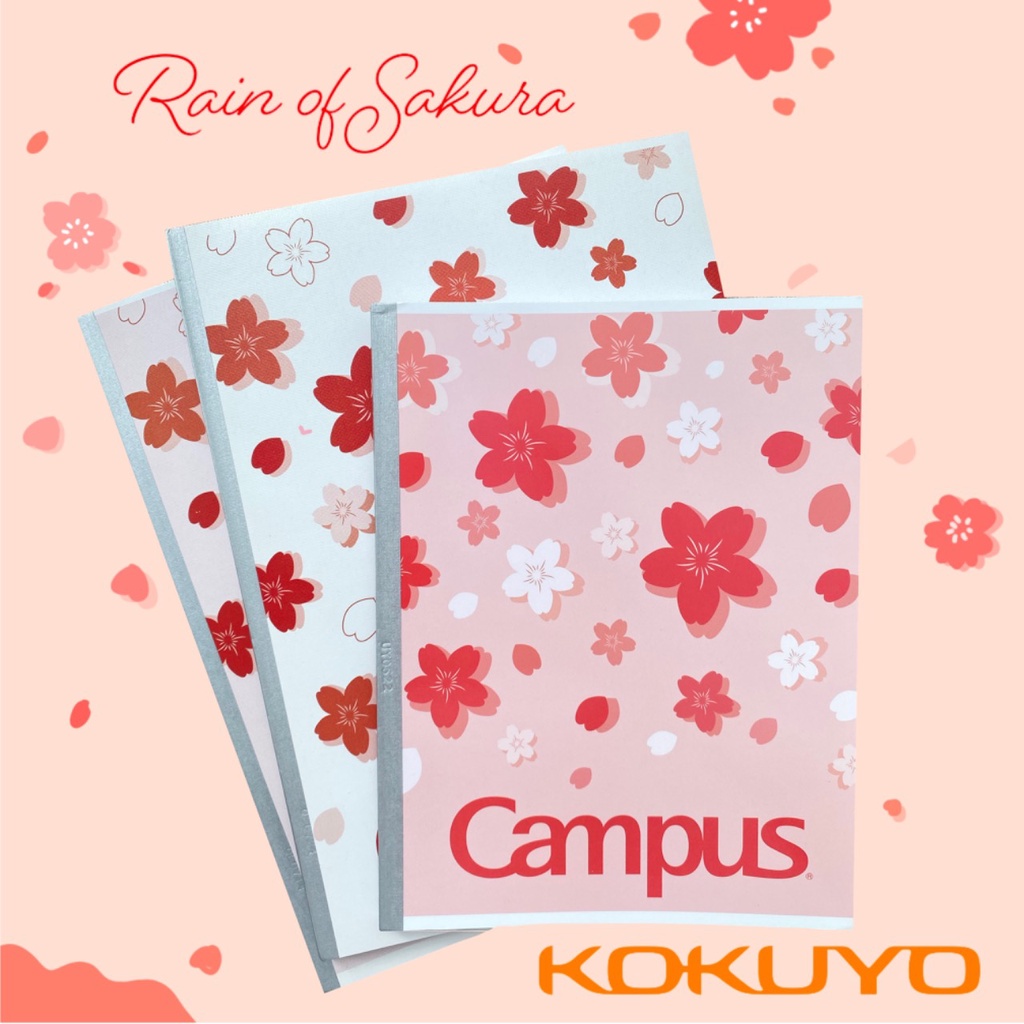 Vở Kẻ 4 Ly Ngang Campus Series Rain Of Sakura 200 Trang Khổ A5/B5