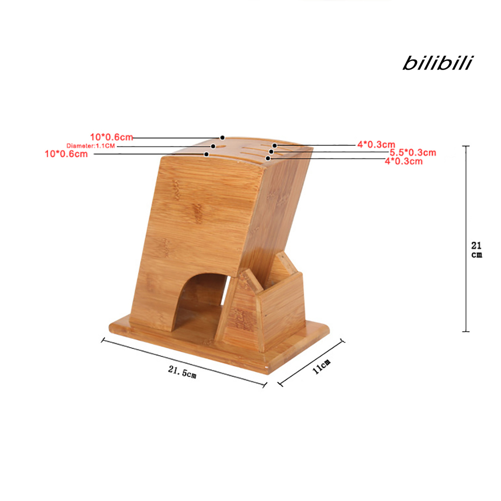 Giá Để Dao 6 Khe Bằng Gỗ Tre Tiện Lợi