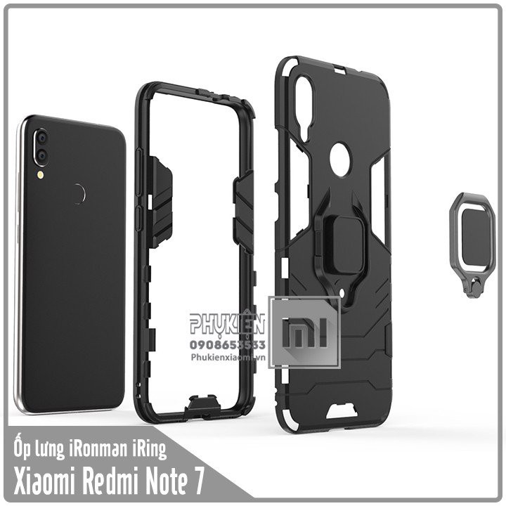 FREESHIP ĐƠN 99K_Ốp lưng Xiaomi Redmi Note 7 iRON - MAN IRING Nhựa PC cứng viền dẻo chống sốc