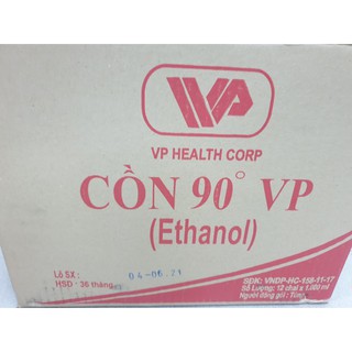 Thùng 12 chai Cồn 90 Độ Vĩnh Phúc (Chai/1000ml) (Vòi Xịt)