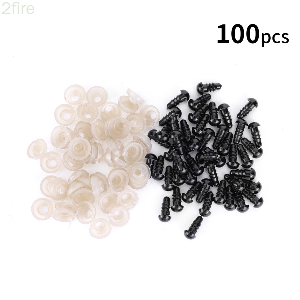 Set 100 mắt nhựa 6mm/8mm/9mm/10mm/12mm dùng làm mắt búp bê/ thú nhồi bông