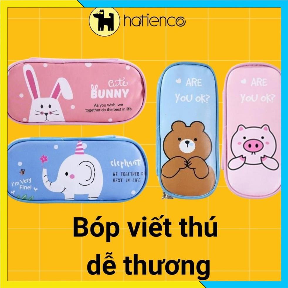 [FREESHIP] Bóp viết da, hộp bút chống nước hình thú cute