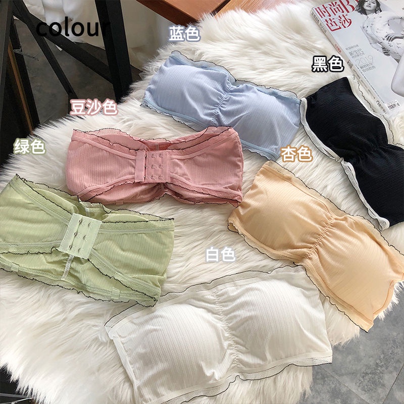 [Miễn Phí Dây Đeo Vai] Áo Lót Không Dây Bằng Lụa Lạnh Mỏng Vô Hình Định Hình Lưng Cho Nữ Sinh