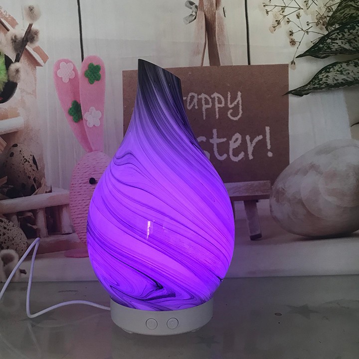 Máy Xông Tinh Dầu Gốm Họa Tiết 3D Sang Trọng gốm 7 màu đèn led tự động đổi màu +1 Lọ tinh dầu mẫu 2021