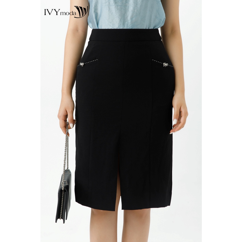 Chân váy bút chì họa tiết kim loại IVY moda MS 31M7346