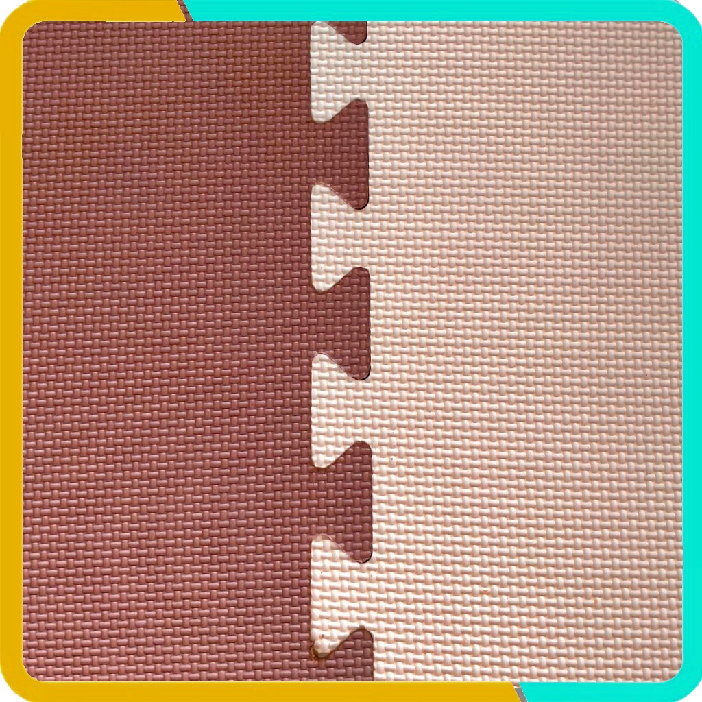 Thảm xốp lót sàn màu nâu, kem (1 tấm)- Kích thước 60x60x1cm-Hàng Việt Nam- Không thấm nước