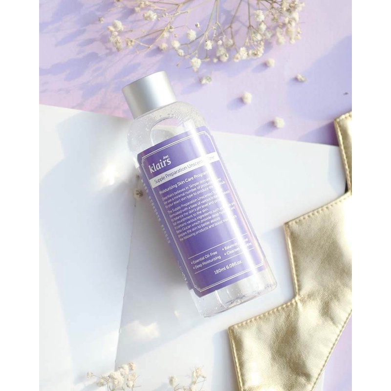Toner Klairs không mùi Supple Preparation Unscented Toner 180ml nước hoa hồng klairs không mùi dành cho mọi loại da
