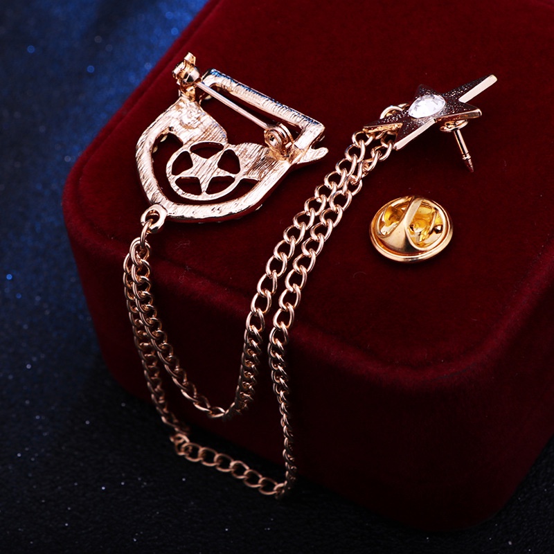 EFAN Ghim Cài Áo Hình Ngôi Sao Năm Cánh Đính Đá Thời Trang Cho Nam