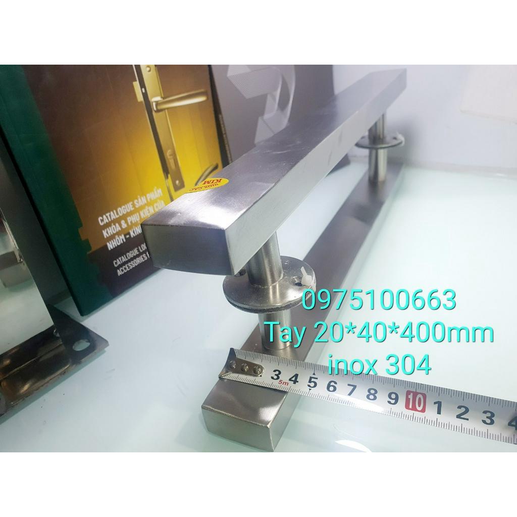 Tay cổng vuông inox #304 & 201  20*40*400mm / Tay nắm cửa sắt inox 304 cao cấp 400mm