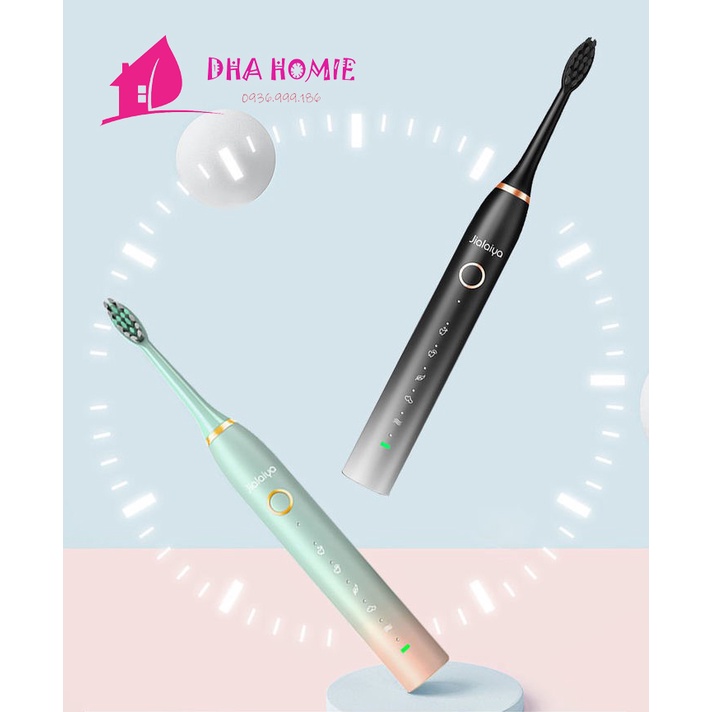 Bàn Chải Điện JIALAIYA 5IN1 Mềm Mịn Làm Sạch Hiệu Quả Tặng Kèm 5 Đầu Bàn Chải - DHA HOMIE