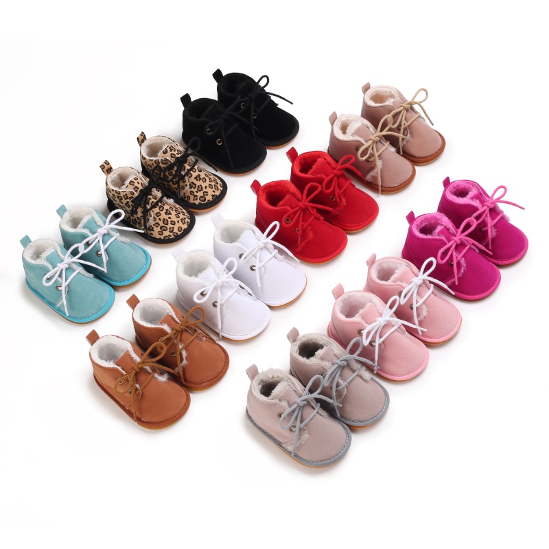 Giày Bốt Cotton Đế Cao Su Giữ Ấm Mùa Đông Mới Cho Bé Trai Bé Gái Sơ Sinh Tập Đi