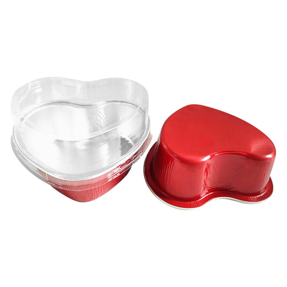 Cốc Nướng Bánh Cupcake Hình Trái Tim Có Nắp Đậy
