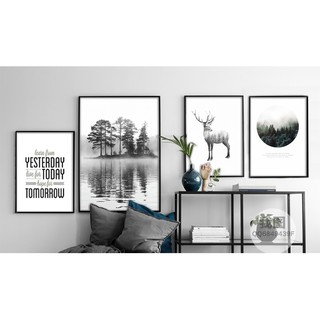 Bộ 4 tranh canvas treo tường phong cách Bắc Âu đơn giản TTC009