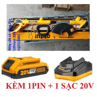 20v máy cắt cỏ dùng pin ingco cgtli2001 kèm 1 pin 4ah và 1sạc