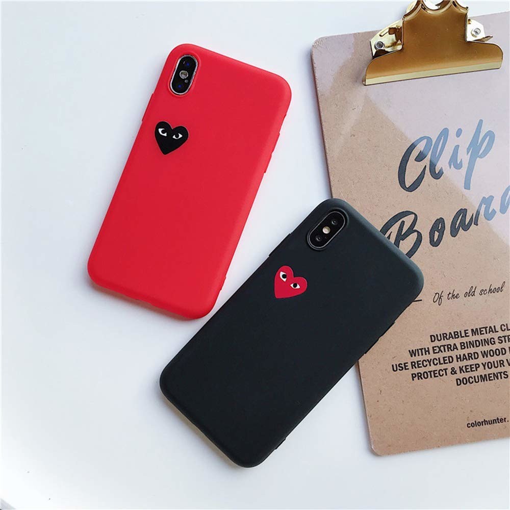 Ốp lưng iphone Trái Tim Nền Đỏ, Nền Đen ip 6 6s 7 8 plus x xr xs max 11 pro max 12 13promax (a136)