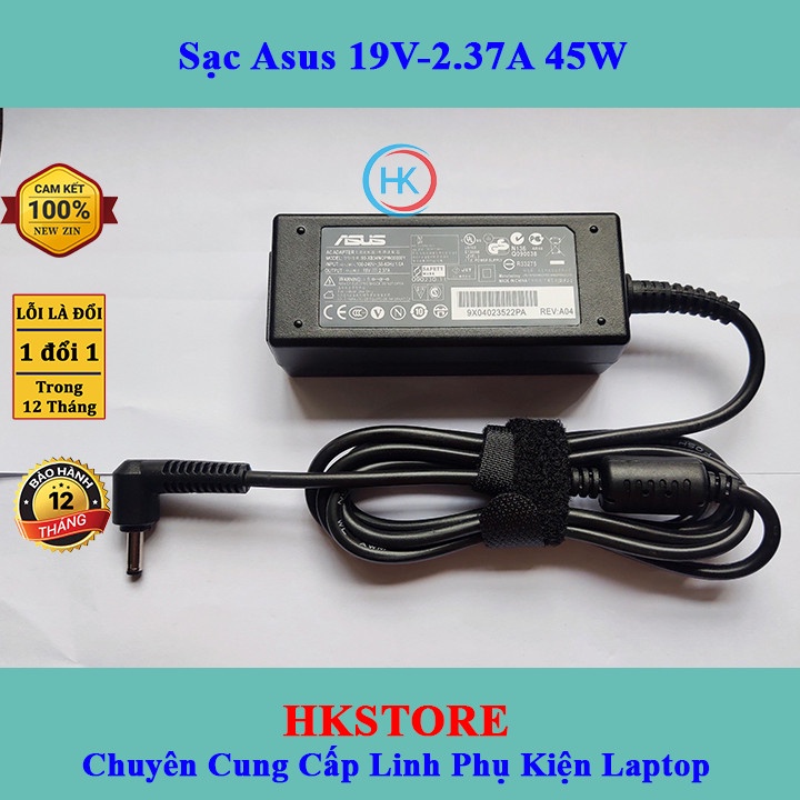 Sạc Laptop Asus 19V-3.42A/2.37A 45W Chữ Nhật New Zin x540s X540l X541U X200 X200CA Q200 Q200E E402MA E403sa S200 S200E