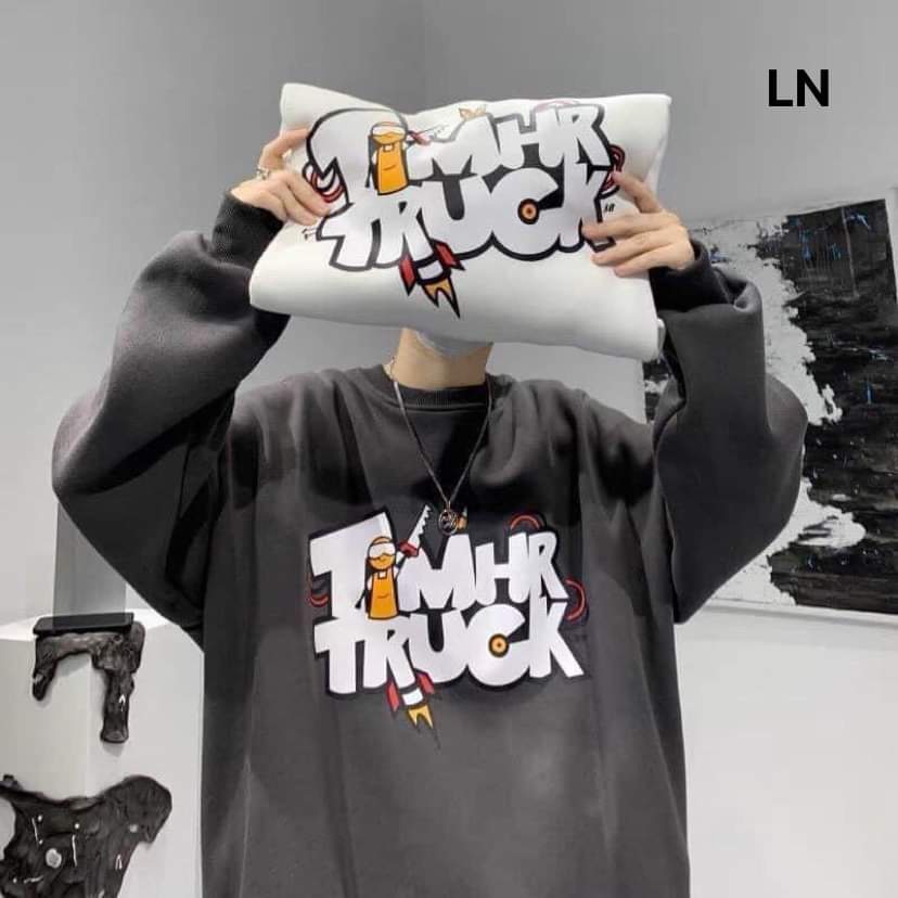 Áo sweater, truck chất nỉ dày dặn mềm mịn form rộng phong cách Unisex