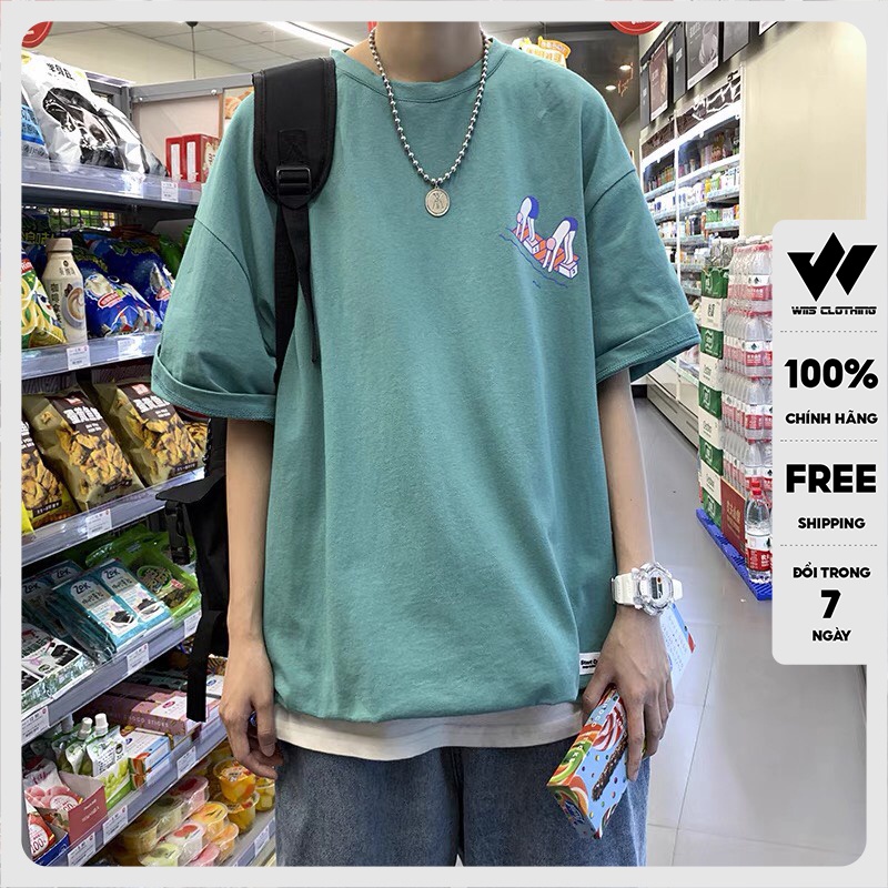 Áo phông tay lỡ unisex WIIS form rộng cotton SPODY thun oversize nam nữ ulzzang