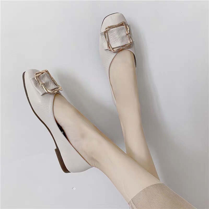 FREE SHIP Giày búp bê nữ đế bệt khóa vuông phong cách hàn quốc siêu xinh 001