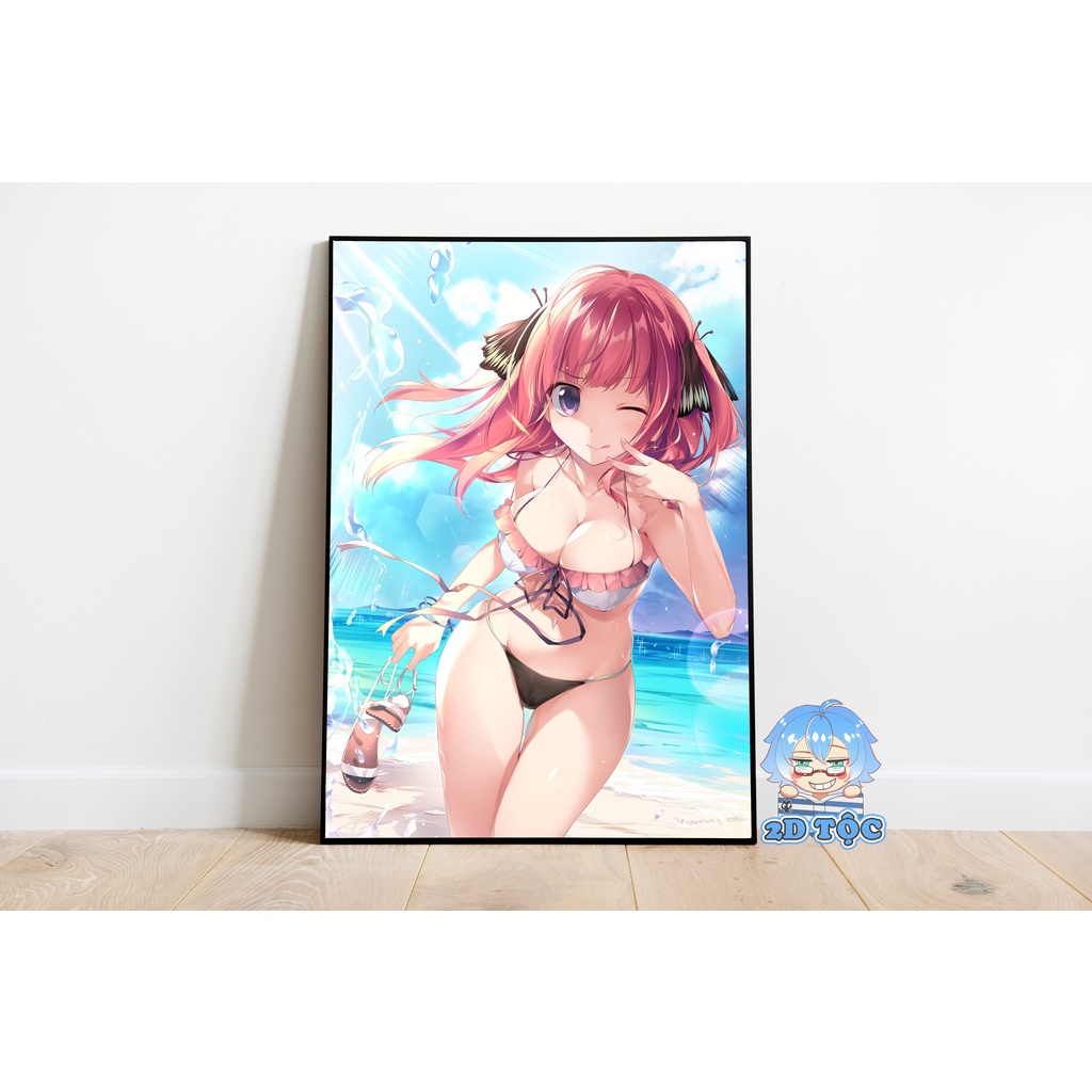 TRANH POSTER A3 DÁN TƯỜNG NAKANO NINO (7) ANIME NHÀ CÓ 5 NÀNG DÂU - 2D TỘC SHOP