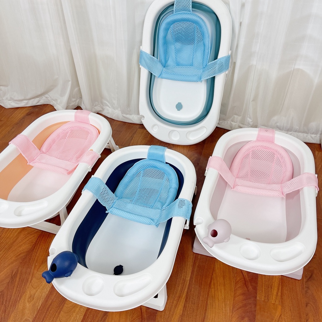 Chậu tắm gấp gọn cho bé kèm lưới nằm tắm cao cấp chính hãng mẫu mới nhất 9BABY