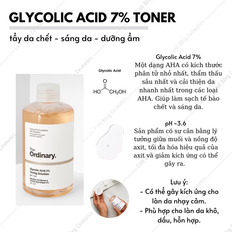 TONER THE ORDINARY AHA GLYCOLIC ACID 7% 240ml