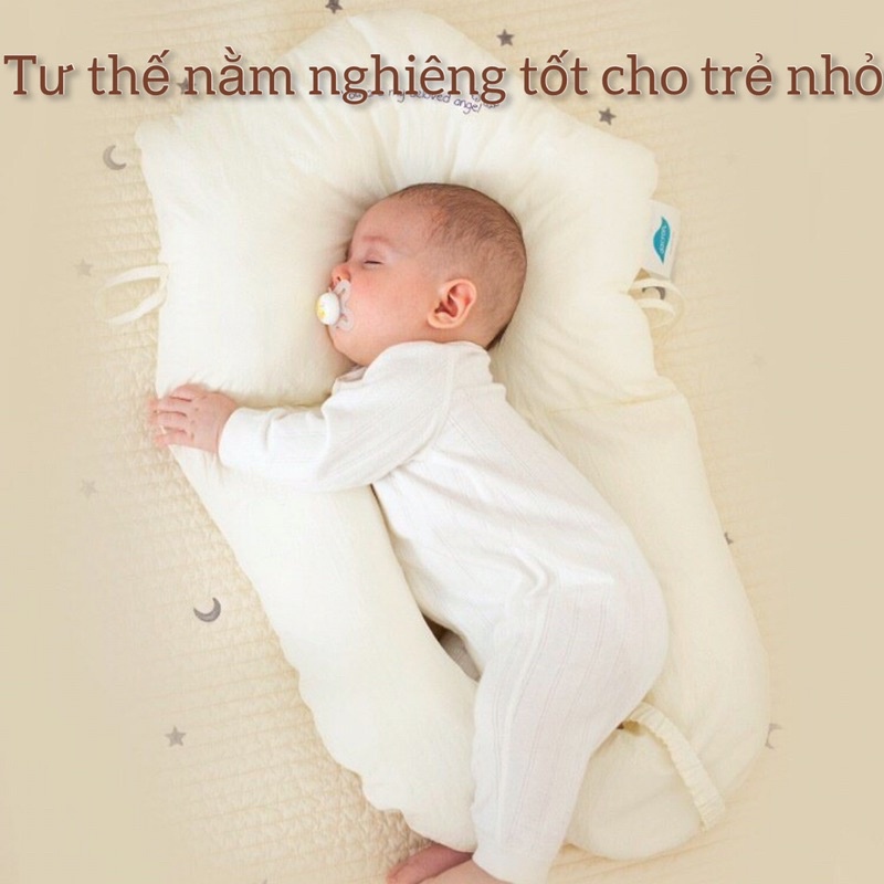 Gối Ôm Chữ U Cho Bé Chống Méo Đầu, Giật Mình Chất Cotton Siêu Mềm Mát