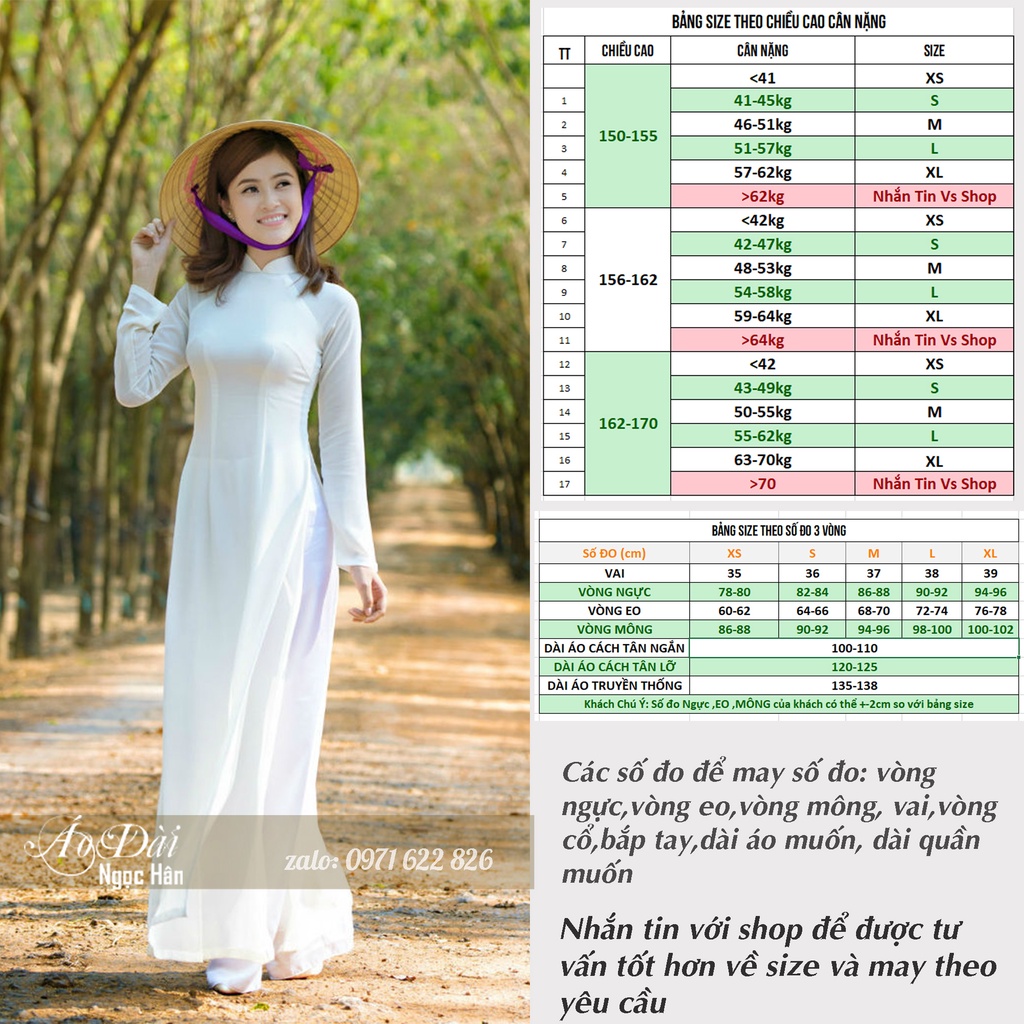 Áo Dài Nữ Truyền Thống 4 Tà Lụa Chifon A18