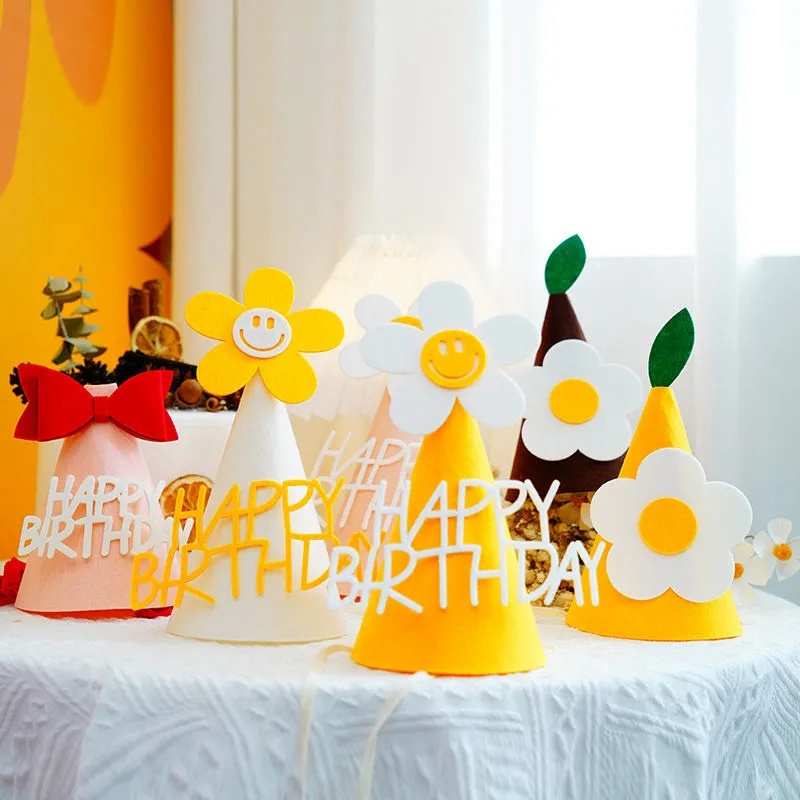 Nón Sinh Nhật Hình Hoa Cúc Xinh Xắn Cho Bé