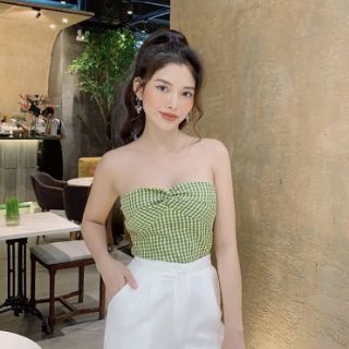 Áo crop caro quây ngực