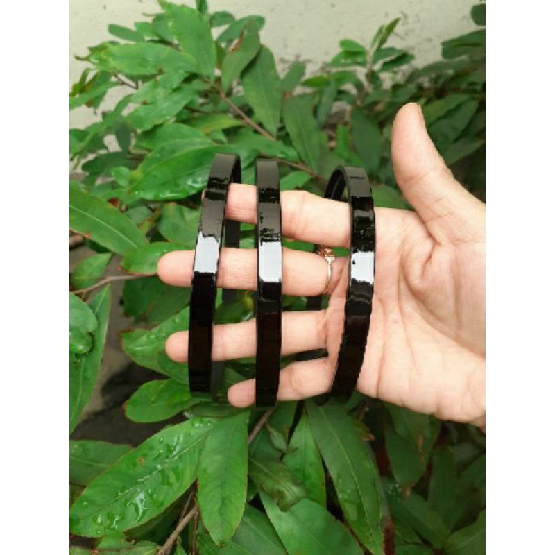Sỉ 12 bờm cài tóc vuông trơn màu đen (bản nhỏ 8mm)