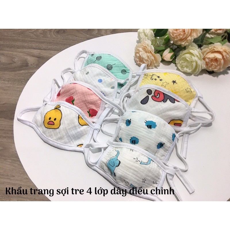 Combo 10 set khẩu trang sợi tre cho bé, 1 sét = 5 chiếc (sỉ)