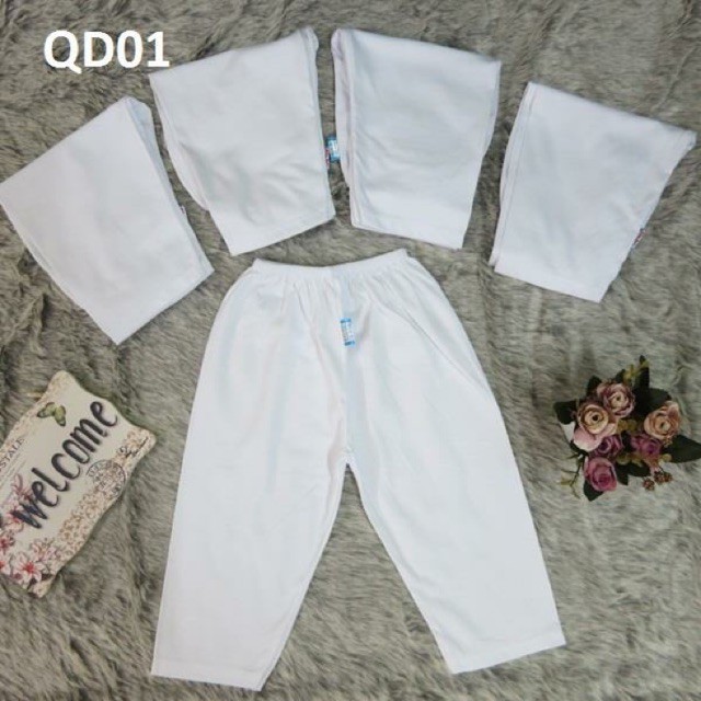 Combo 10 quần dài cotton trắng cho bé ( size đến 28kg)