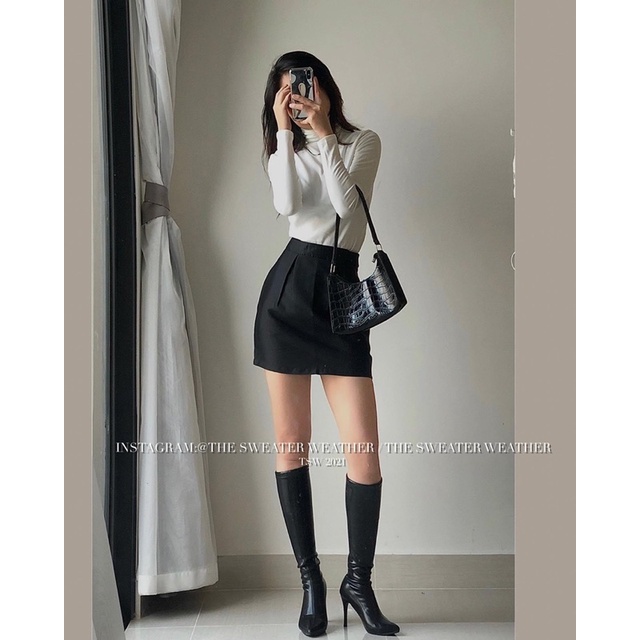 [Ảnh thật/Video] Chân váy ngắn chất TAFTA sang chảnh Chân váy chữ A hàn quốc