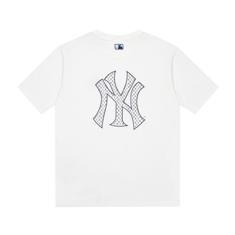 ❤❀  ❤ Áo Thun Cotton Tay Ngắn Thêu Họa Tiết MLB NY Thời Trang Cho Cặp Đôi