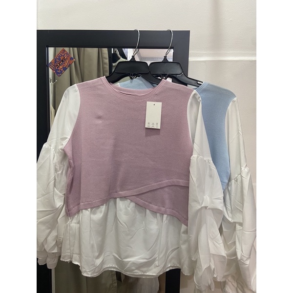 Áo kiểu tay dài form rộng phong cách thời trang nữ