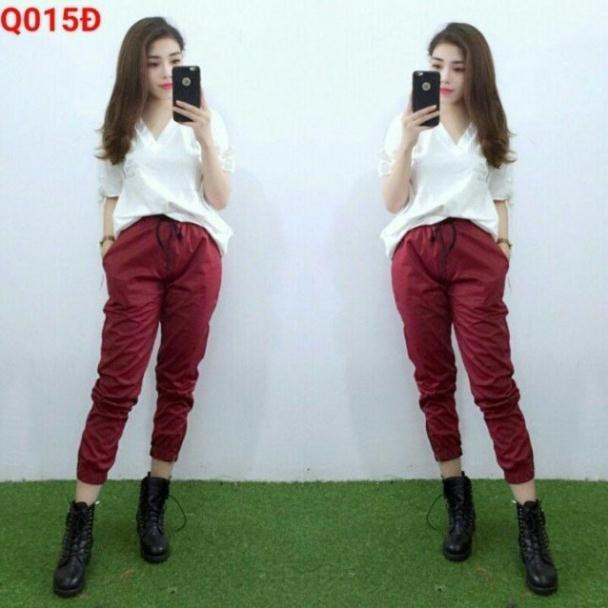 Quần Jogger kaki dây kéo chân nam nữ đều mặc được