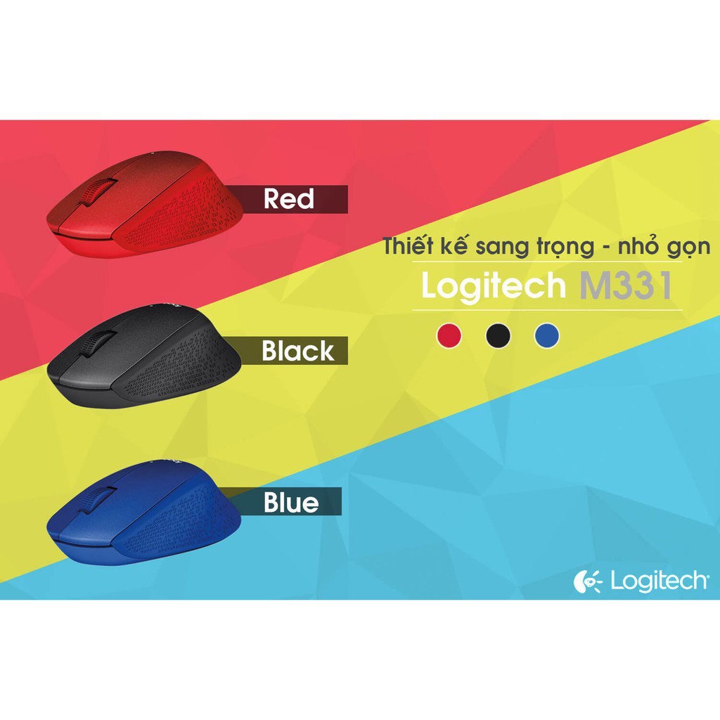 Chuột Không Dây yên tĩnh , giảm ồn Logitech M331 - Chính Hãng BH 1 Năm