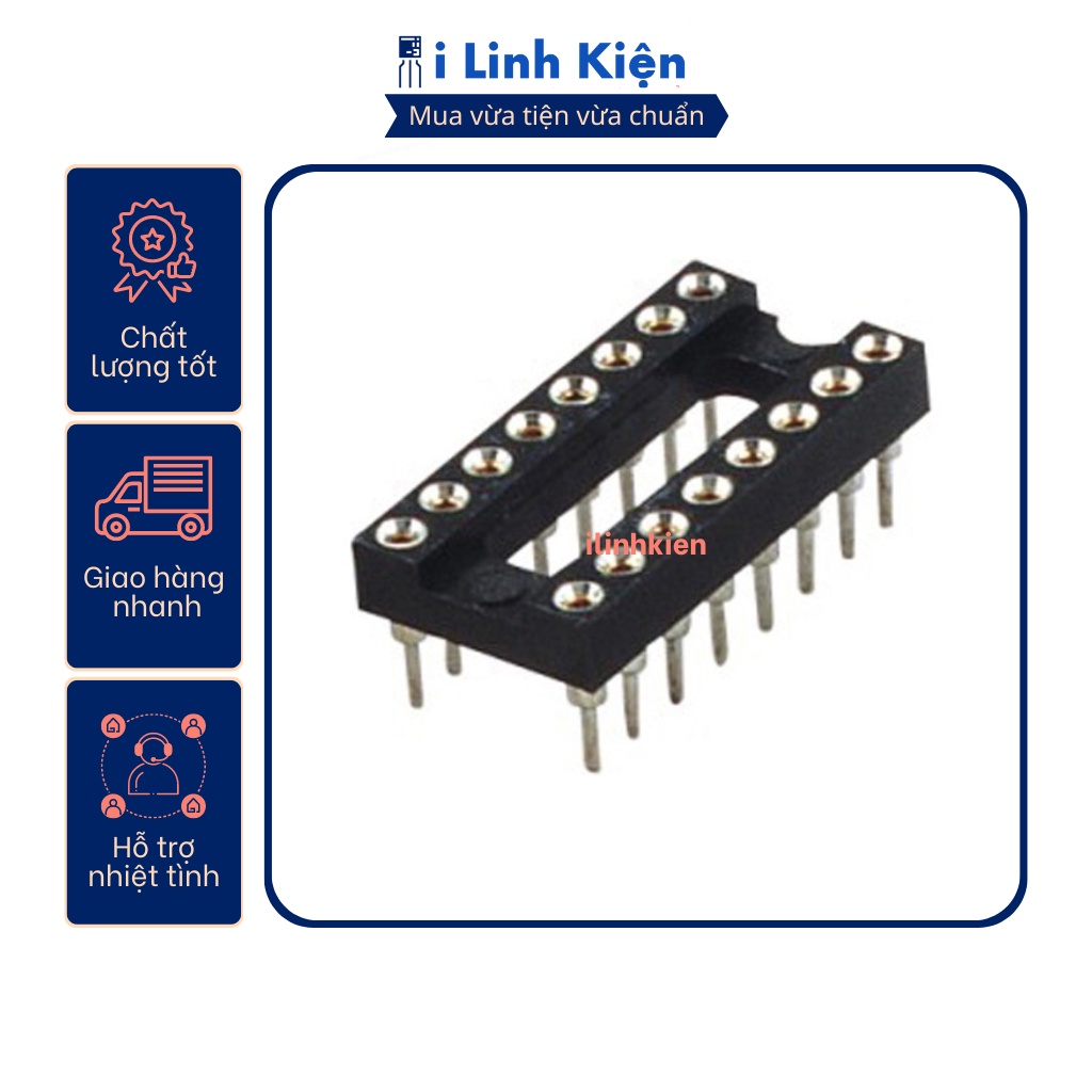 Đế IC 16 chân DIP-16 loại tròn chất lượng tốt