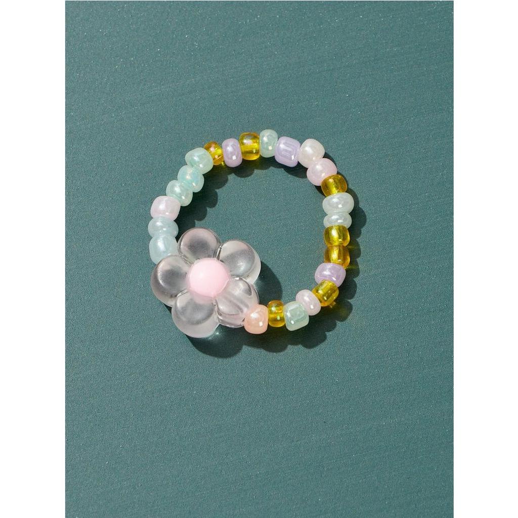 Set 2 nhẫn trang trí y2k, nhẫn tròn trang trí sao y2k