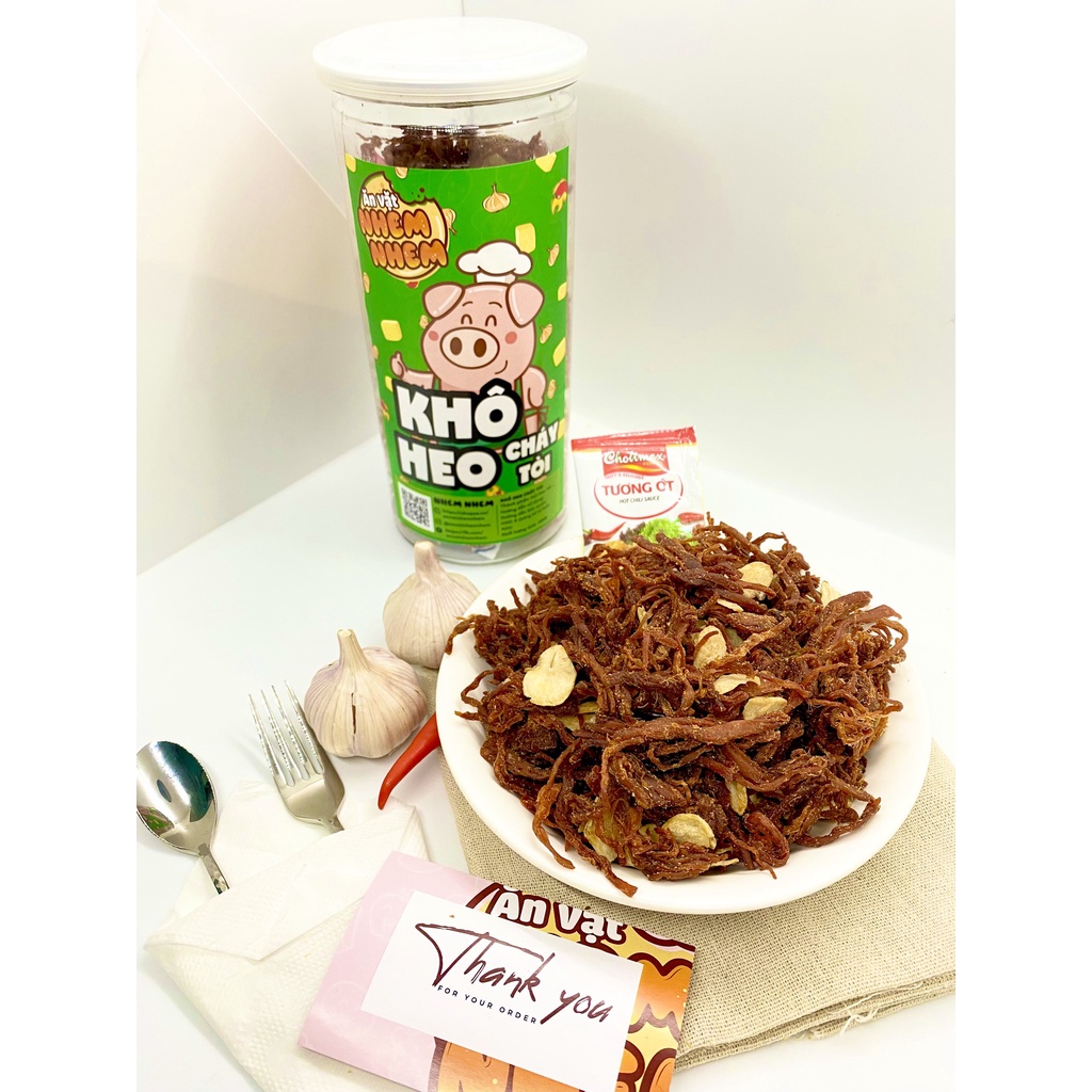 Khô heo cháy tỏi Nhem Nhem 300g Đồ ăn vặt Hà Nội vừa rẻ vừa ngon | BigBuy360 - bigbuy360.vn