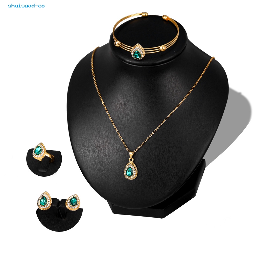 Bộ Trang Sức Mạ Vàng Hình Giọt Nước Phong Cách Cổ Điển Dành Cho Nữ