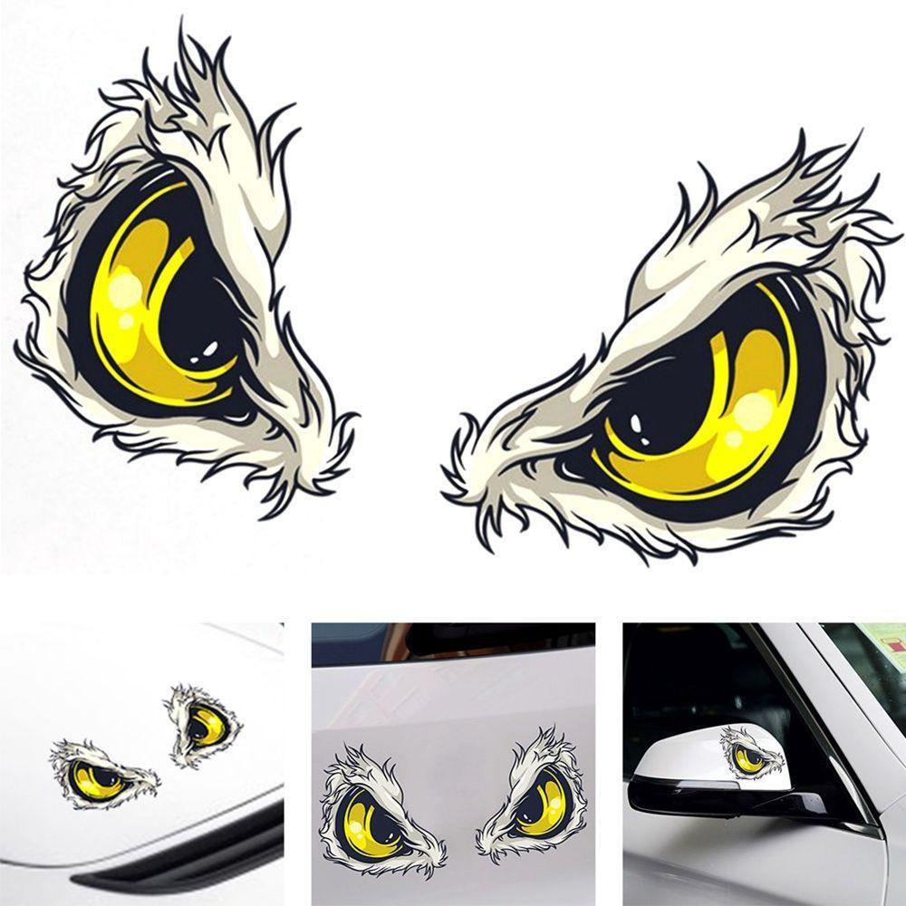 Miếng Dán Hình Đôi Mắt Nổi 3D Chống Nước Chất Lượng Cao Trang Trí Gương Chiếu Hậu Xe Hơi