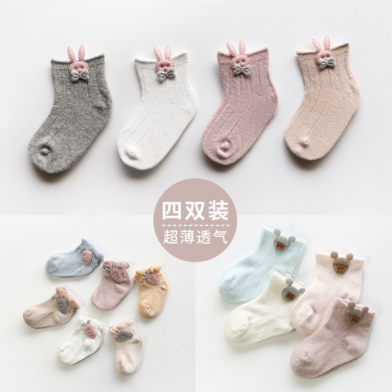 1 đôi tất hình chú thỏ xinh xắn cho bé từ 0-3 tuổi - Duonghieu6789