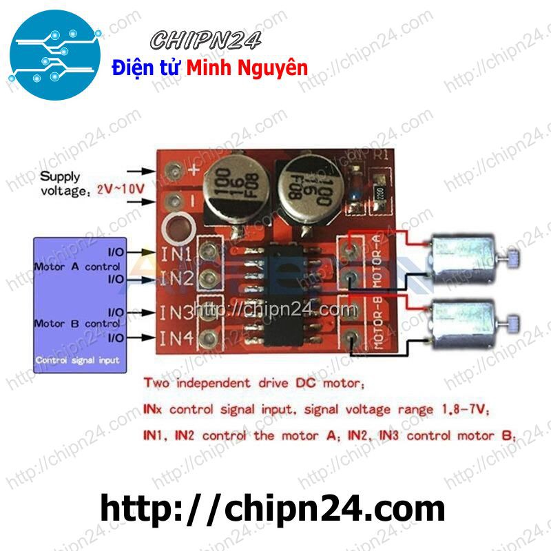 [1 CÁI] Mạch điều khiển động cơ DC Mini 2 cầu H MX1508